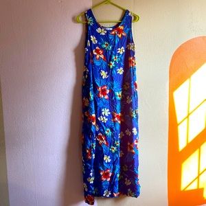 Rayon Hawaiian Maxi Dress